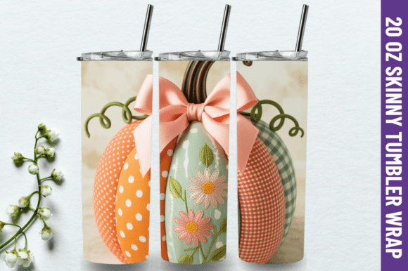 Faux Embroidery Fall Pumpkin Tumbler PNG Review
