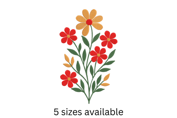 Red Yellow Floral Embroidery Design Review