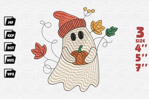 Review: Autumn Ghost Holding Pumpkin Embroidery