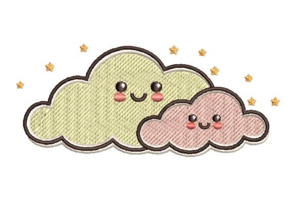 Review: Cute Smiling Cloud Duo with Stars Design