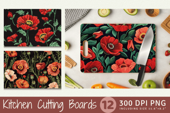 Review: Poppy Flowers Embroidery Cutting Boards Design