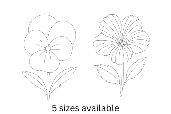 Review: Two Flower Outline Embroidery Design