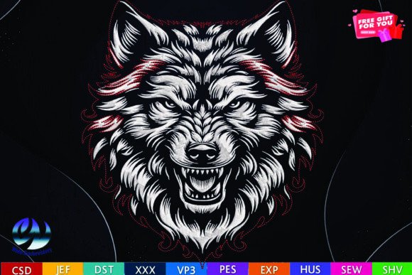 Review: Wolf Face Embroidery Design, 10 Formats