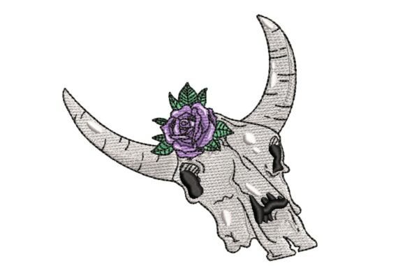 Reviewing Floral Bull Skull Embroidery for Etsy Shops