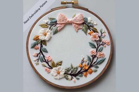 Reviewing Hand Embroidery Floral Wedding Wreath 04