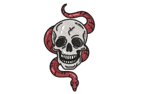 Tattoo Skull & Red Snake Embroidery Review